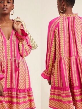 Anthropologie MAEVE Dominique Embroidered Mini Dress SMALL